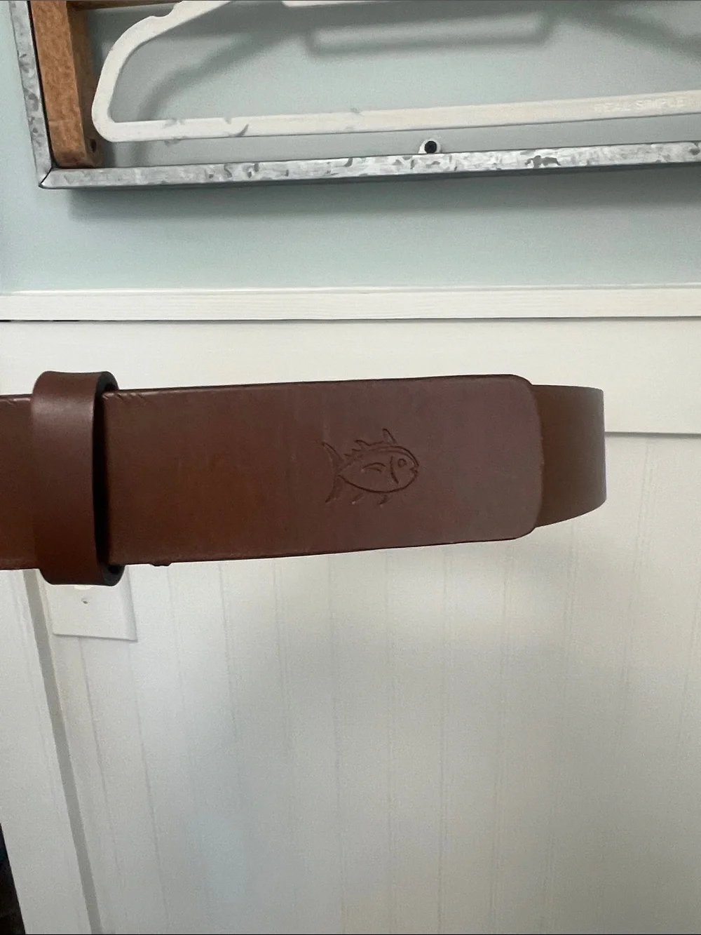 Boys, southern Tide, leather belt size 26, Brown silver buckle
